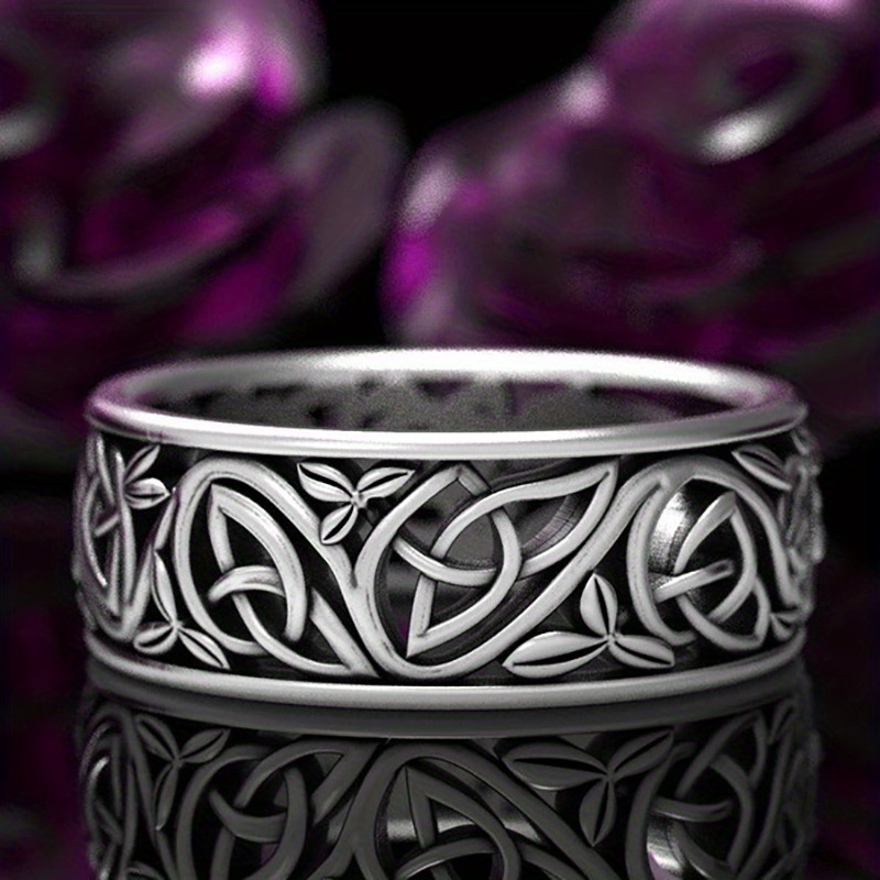 Vintage Wolf Celtic 925 Silver Plated Ring, Punk Style