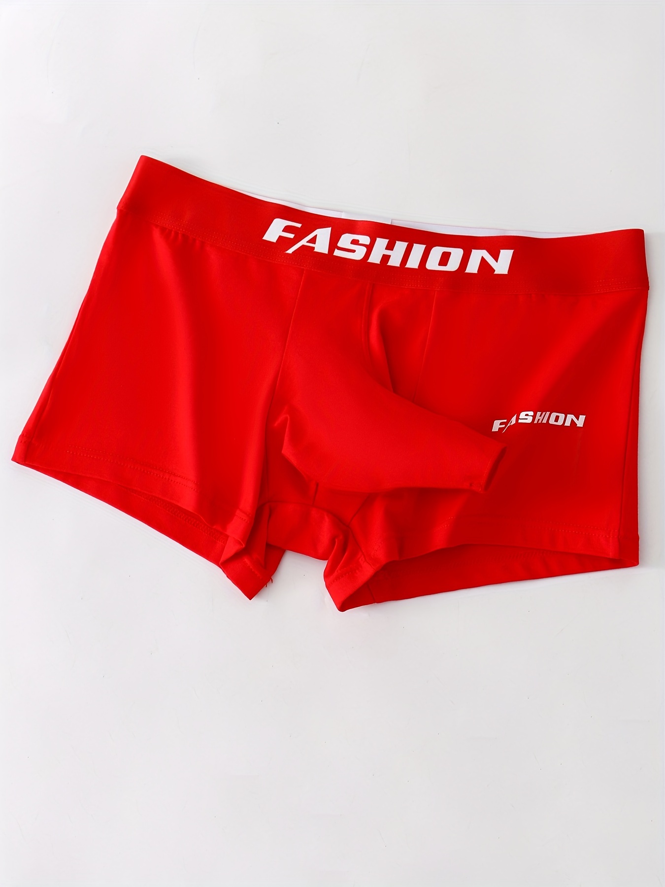 Underpants Red Chess Stamped Men Comfortable Various Color Sex