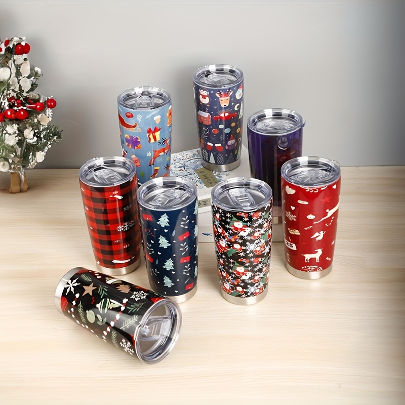 Christmas Tumblers Stainless Steel Skinny Tumbler Mug Double - Temu