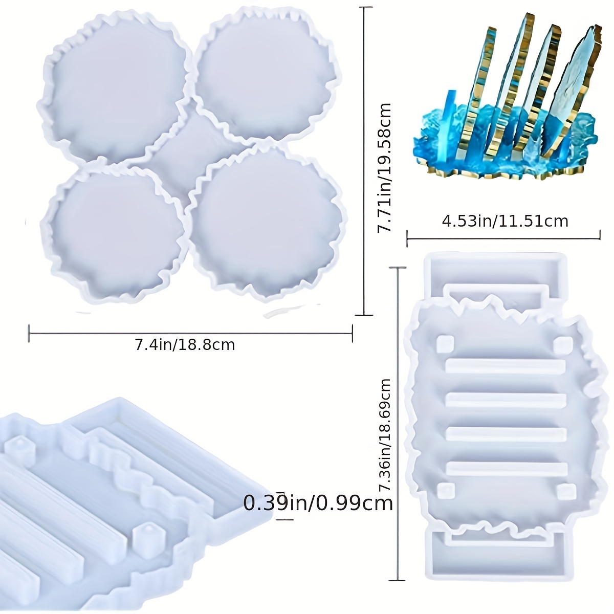 Moldes Resina Posavasos Silicona Moldes Soporte Forma - Temu