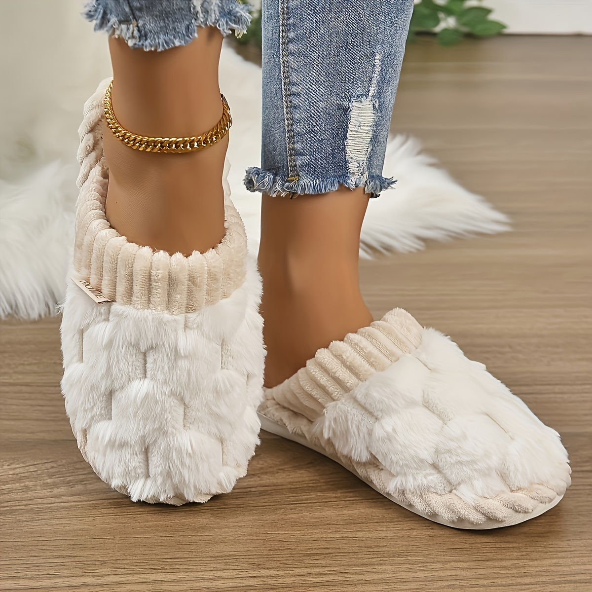 Fur slippers online