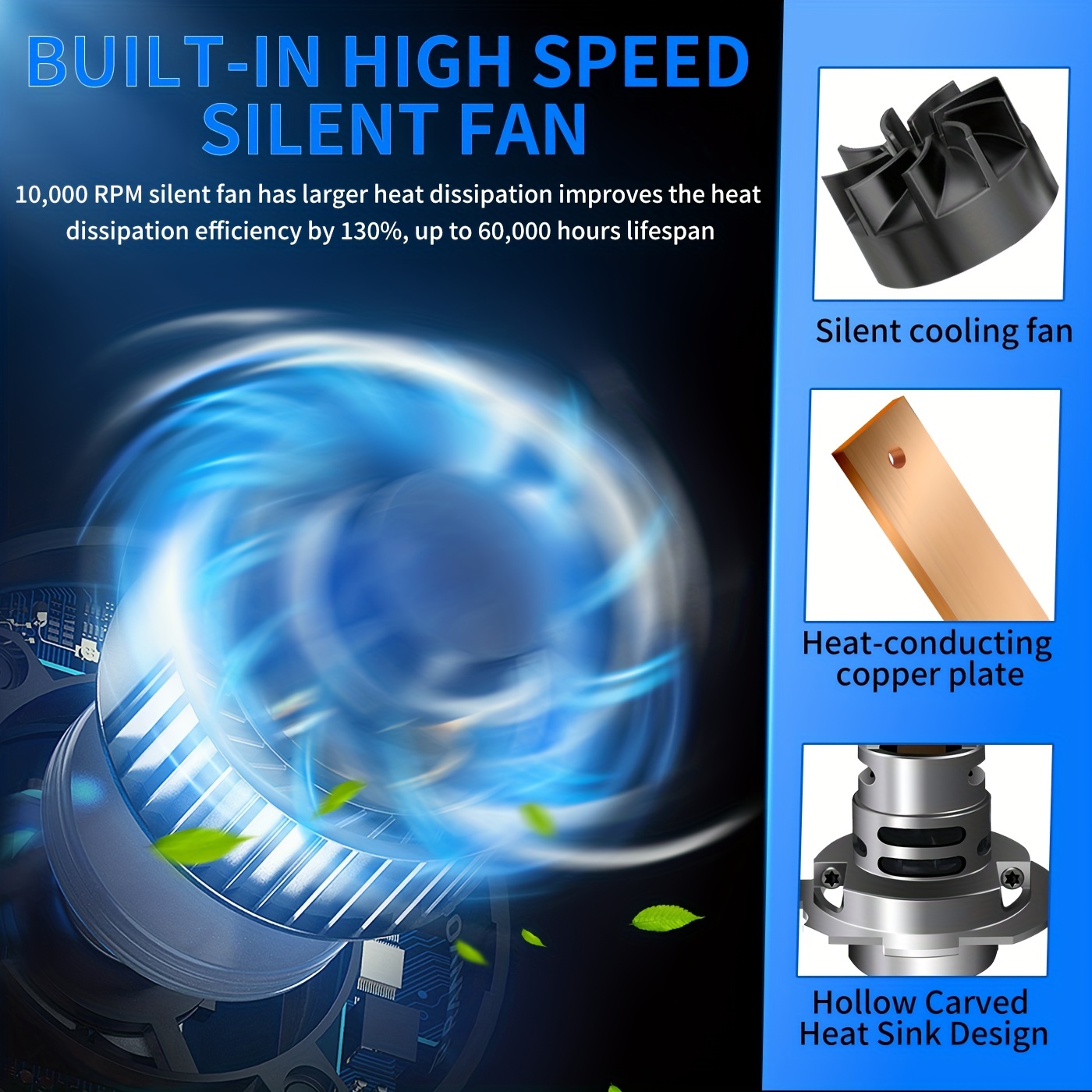 Two H7 Led Headlight Bulbs Mini Wireless 6500k High - Temu