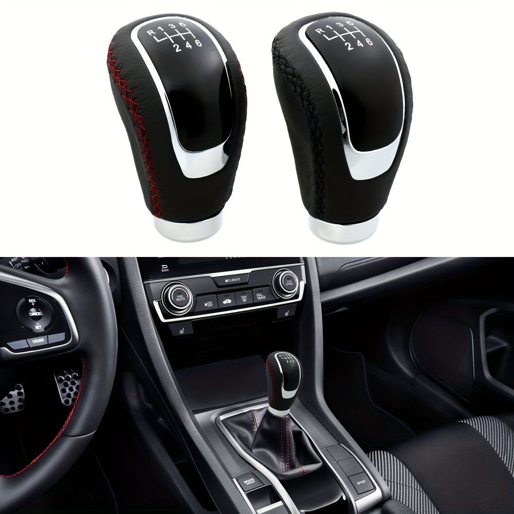 

6 Speed Shift Knob Faux Leather Shifter Knobs Handle Transmission Gear Stick Shifting Lever Fit Most Manual Cars Trucks For Suv Vehicle