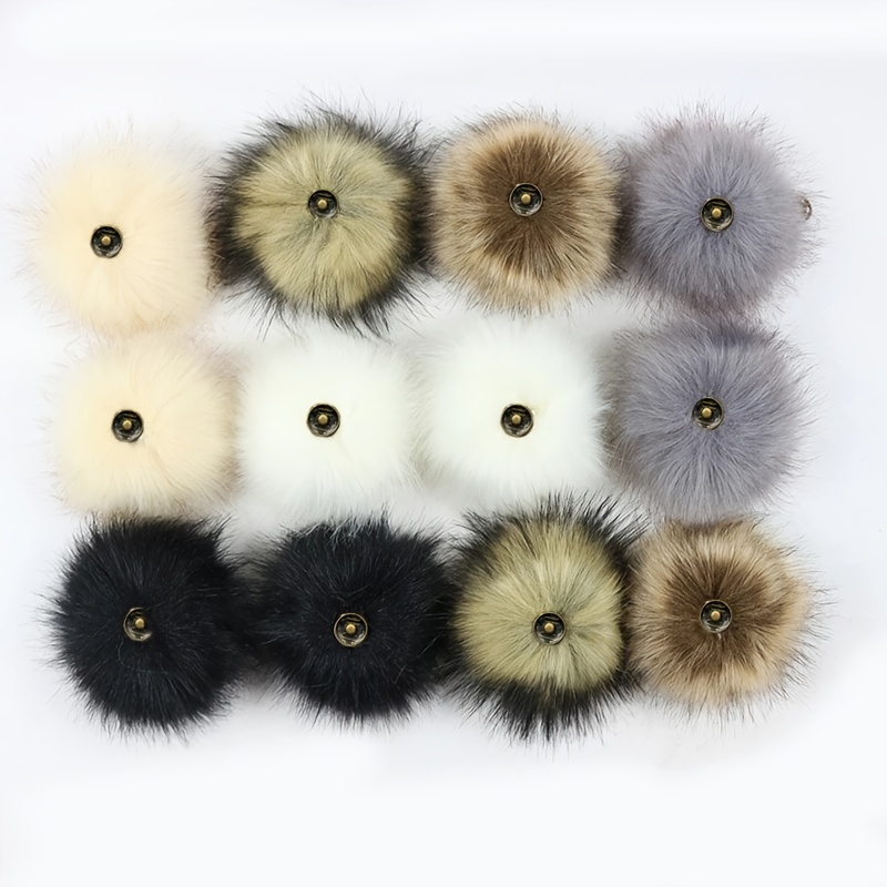 Removable Wooden Pom-pom Buttons for Faux Fur Pom-poms on Handmade