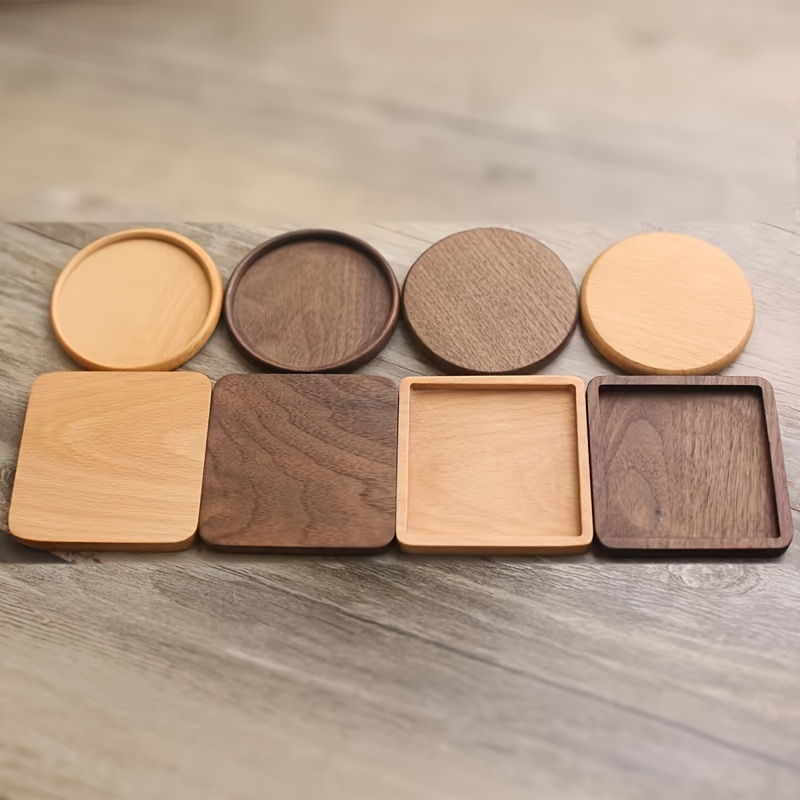 10Pcs Wooden Coasters for Drinks-Natural Wood Drink Coasters Set for Modern  Home