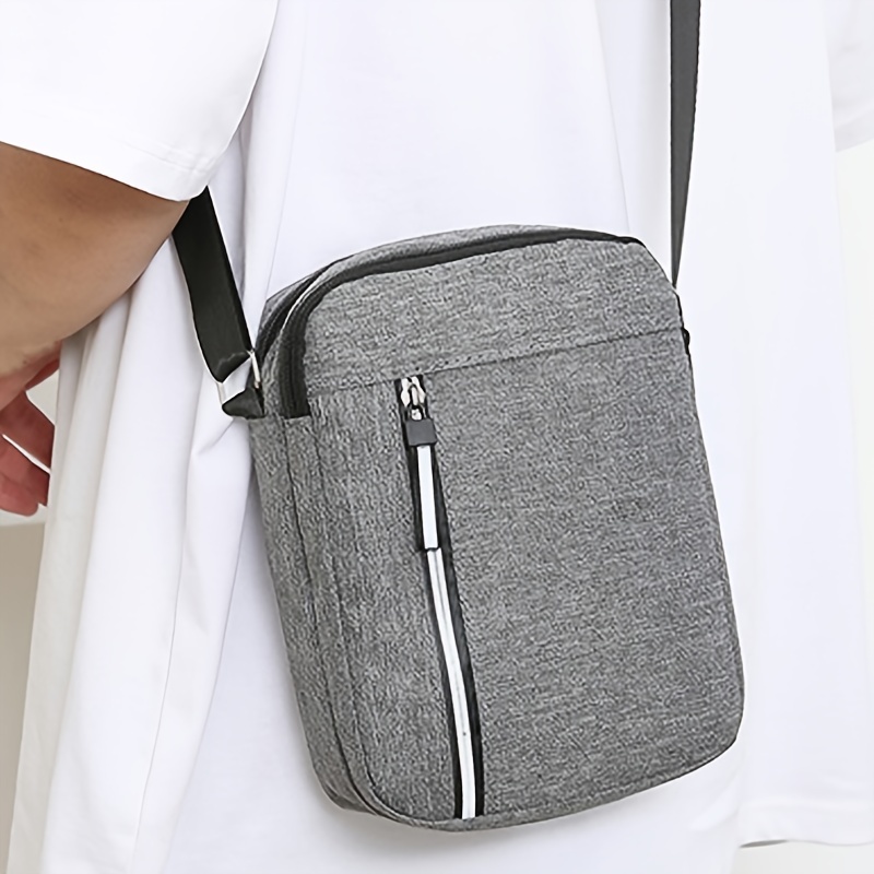 Men's Casual Small Crossbody Bags with Adjustable Strap, Oxford Cloth Travel Shoulder Bag,Temu