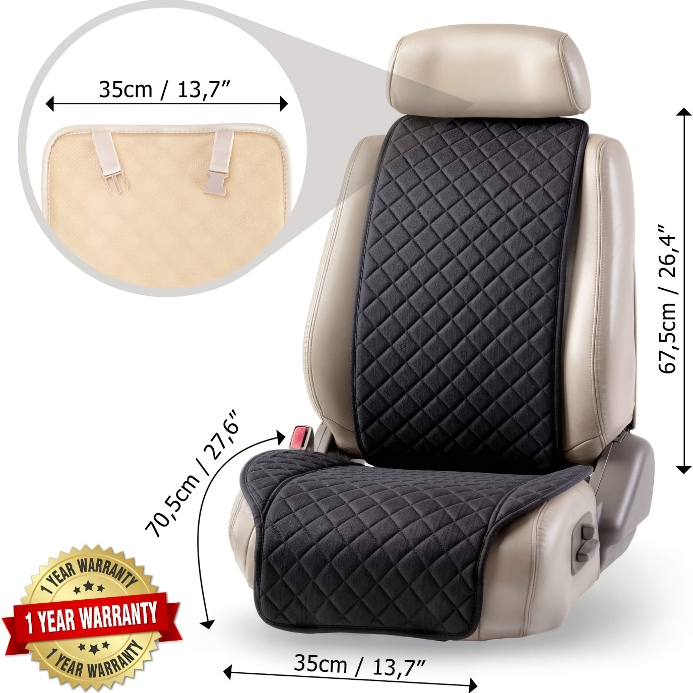 IVICY Linen Car Seat Cover for Cars - Soft & Breathable Front Premium  Covers with Non-Slip Protector Universal Fits Most Automotive, Vans, SUVs