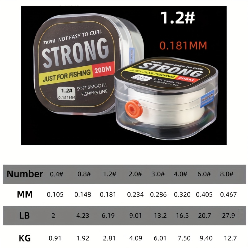 218yds White Transparent Nylon Fishing Line Fluorocarbon - Temu