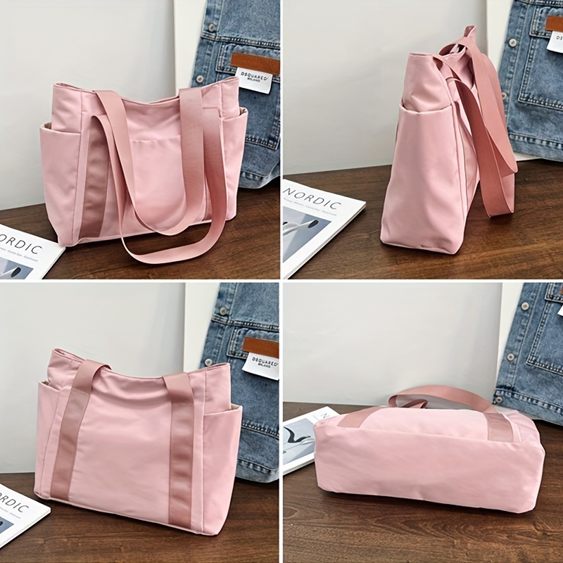 Large Capacity Nylon Tote Bag Solid Travel Storage Bag