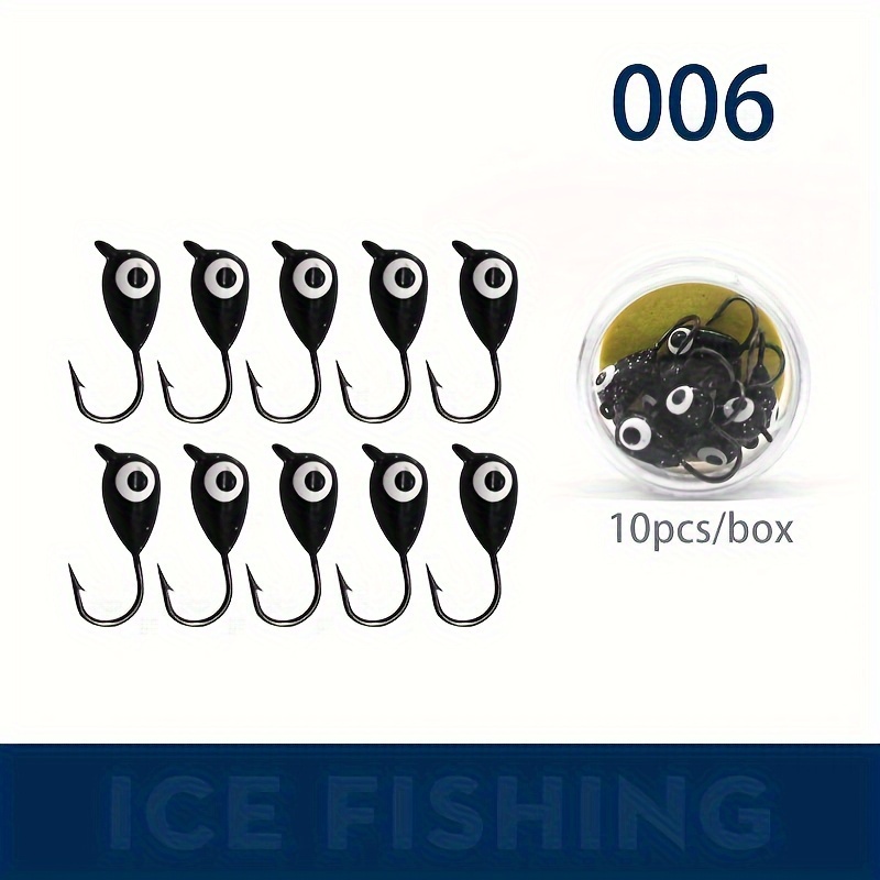 10Pcs/Box Mini Ice Fishing Hook Rust-resistant High Carbon Steel