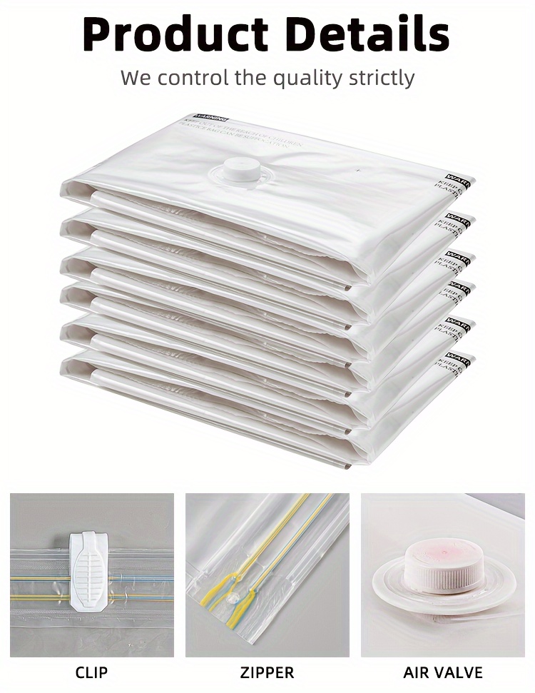 8pcs 15 7 23 6inch vacuum storage bags compatible with any vacuum cleaner can store clothes and bedding   dustproof details 1