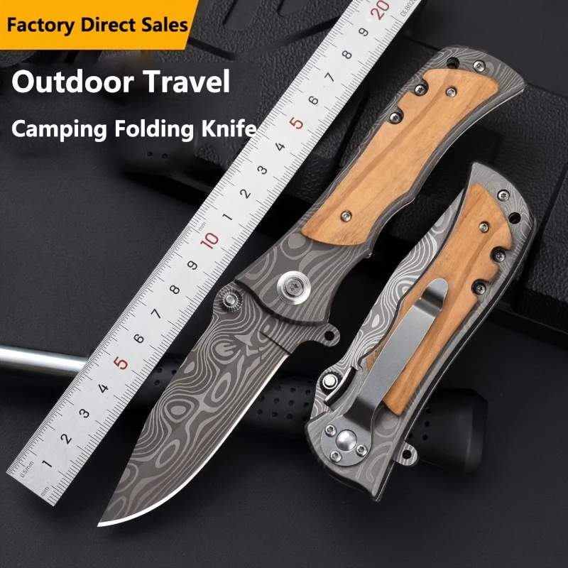  Mini Folding Pocket Knife & EDC Small Knife,2 5CR13MOV Blade,  Wooden Handle with Pocket Clip,Assisted Opening Pocket Knives for Camping  Survival,Cool Gadgets for Men Women : Sports & Outdoors