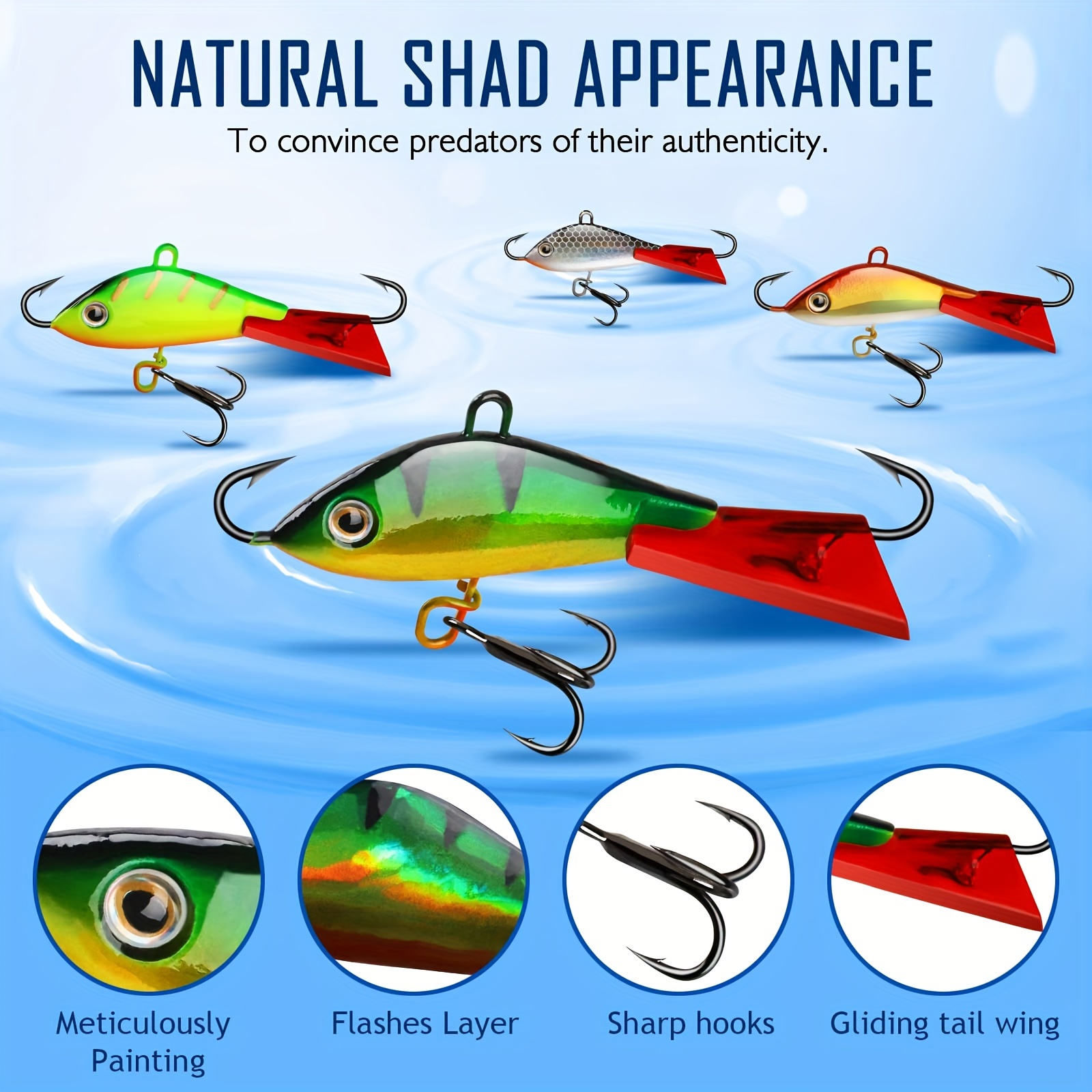 Dovesun Ice Fishing Jigs Ice Fishing Lures Walleye Fishing - Temu