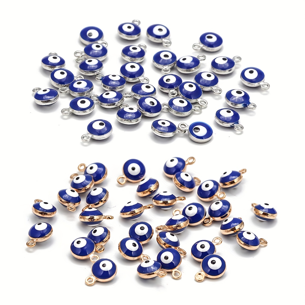 

30pcs/lot Turkey Evil Lucky Eye Creative Golden Beads Metal Tone Charms Connectors For Diy Bracelet Bangle Necklace Earrings Keychain Charms Jewelry Accessories