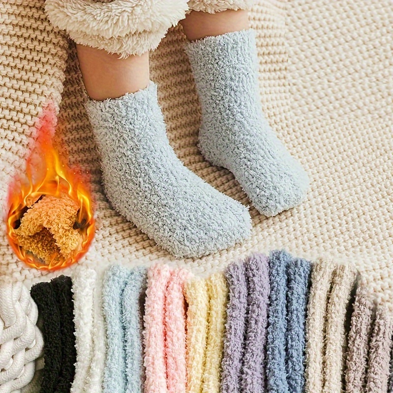 Chaussettes longues en coton pour nouveau-né, chaussettes d'hiver plus  épaisses en éponge pour bébé