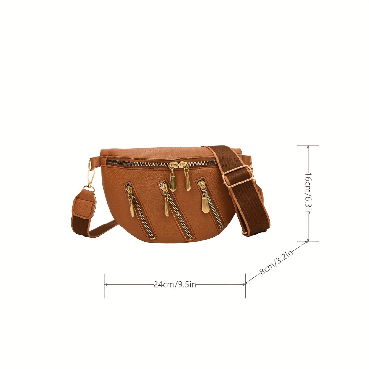 Womens Leather Fanny Pack Across Chest Crossbody Sling Bag For Women