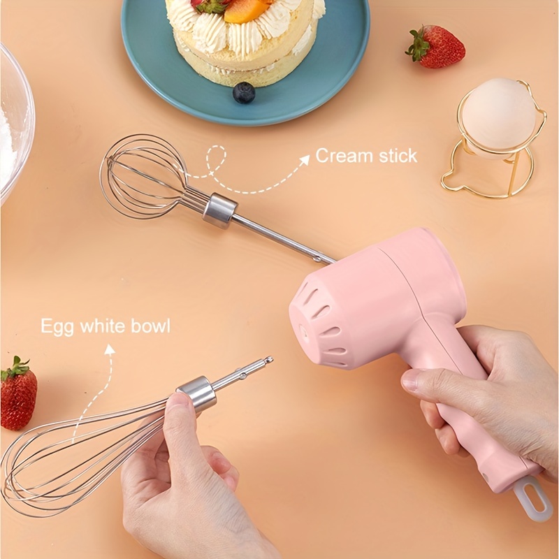 Toma Wireless Electric Food Mixer with Handle Hand Blender Detachable 3  Modes Adjustable Waterproof Egg Beater Kitchen Baking Gadgets Green 