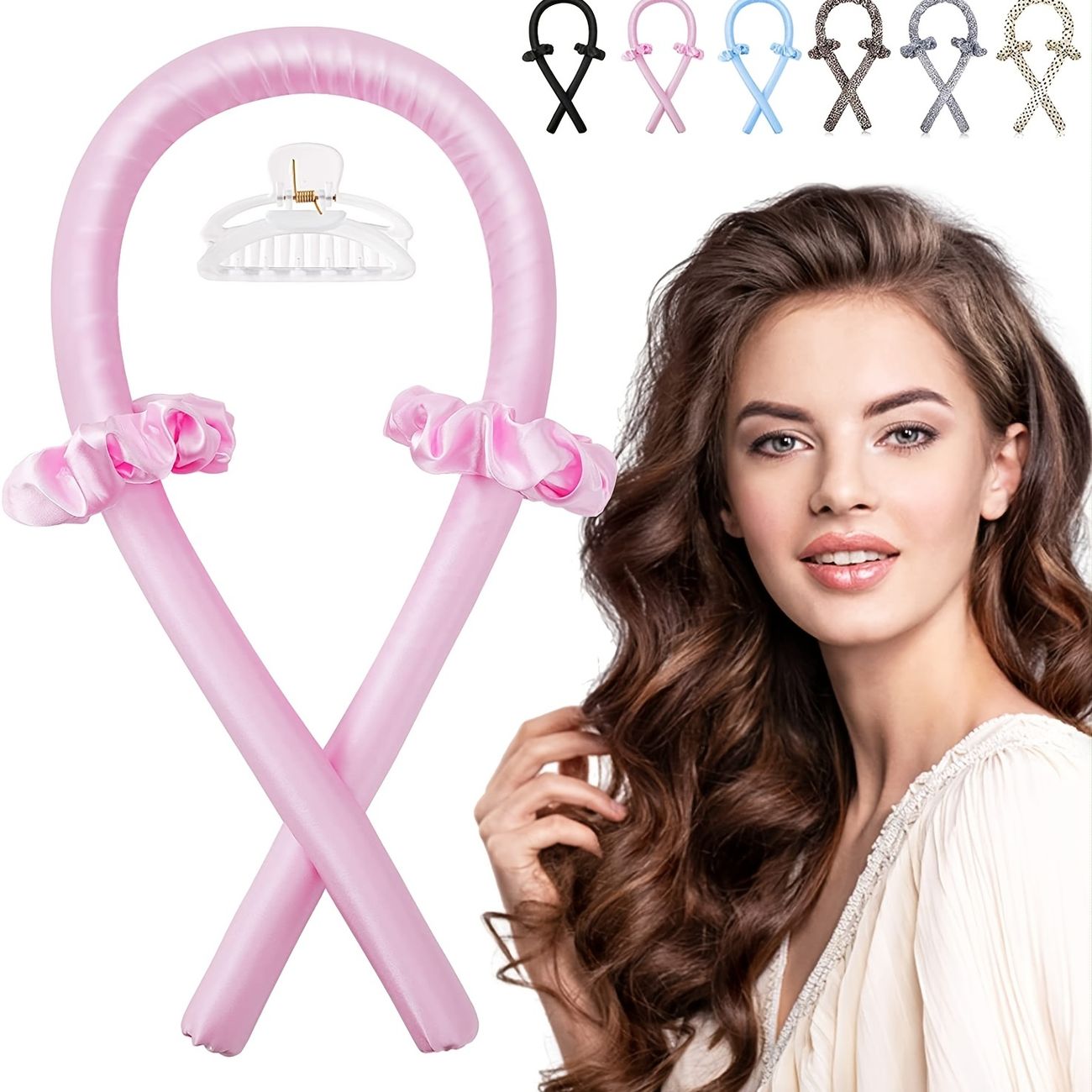 Heatless Curling Rod Hairband Ribbon Curling Rod With Claw Clip Lazy  Natural Soft Wave Diy Curly Hair Styling Tool For Night Sleep - Beauty &  Personal Care - Temu