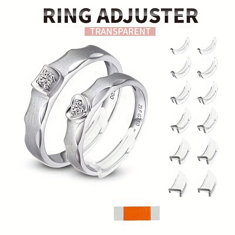 8pcs/set Transparent Ring Size Adjusters Ring Size Adjuster Ring Size  Adjustment Pad Ring Spring Changer