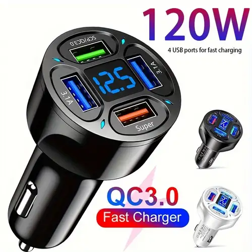 Retractable Car Charger, 1 Usb C Fast Charging Car Charger With Dual  Retractable Cable Dual Usb Ports,voltage Display Car Charger Compatible  With Iphone 14 Pro Max/13/12/11,galaxy S23/ S22/s10 - Temu United Arab