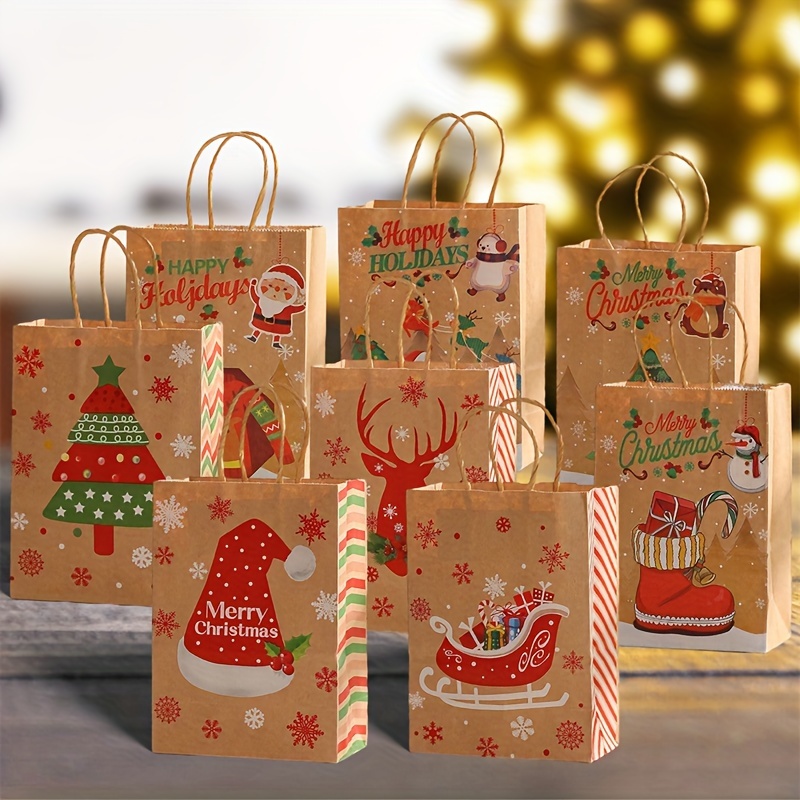 Bearachild Regalos de Navidad Bolsas de decoración festiva con asa Bolsas  de regalo decentes para bolsa de dulces de Navidad Kits de decoración para  fiestas B6