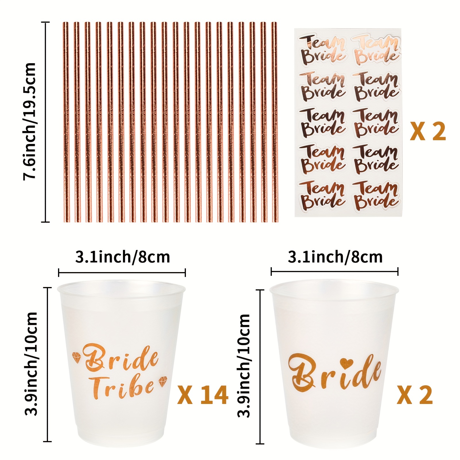 Bride Cup Team Bride To Be Satin Straw Wedding - Temu