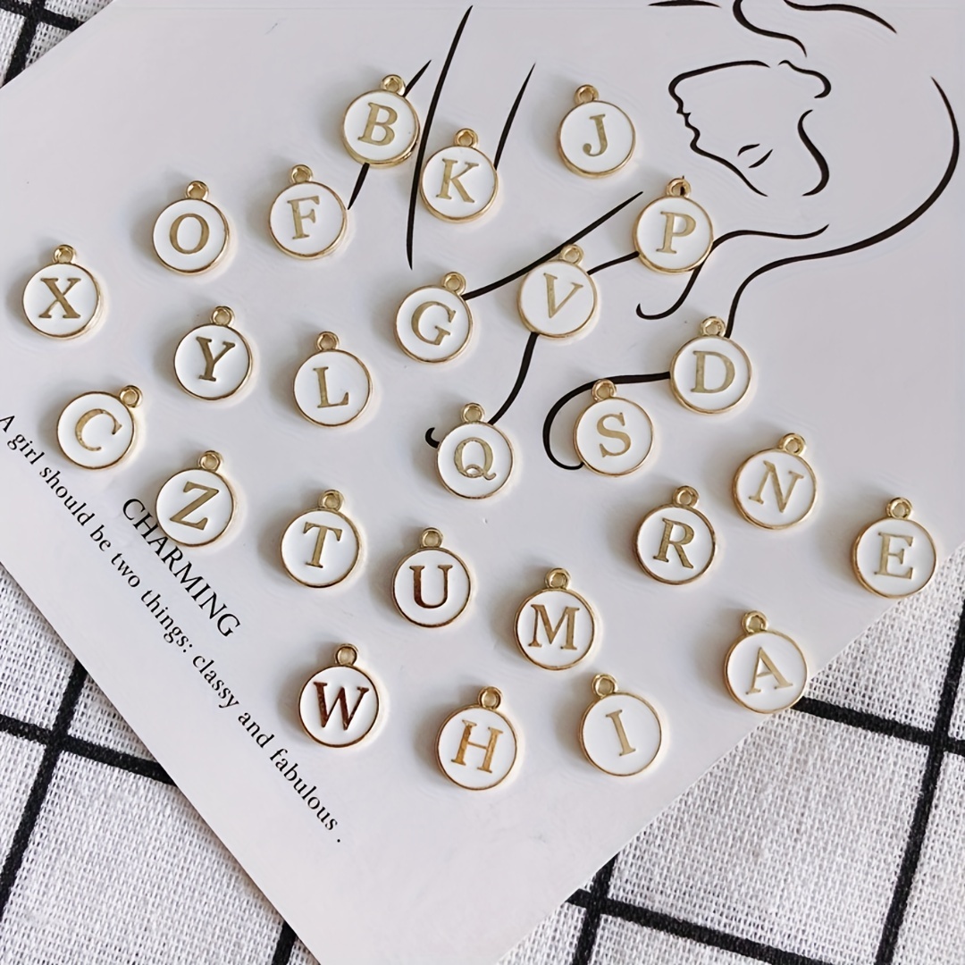 White Letter Talismans Perfect Jewelry Making - Temu