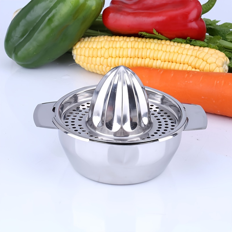 Stainless Steel Lemon Squeezer Juicer With Bowl Container - Temu