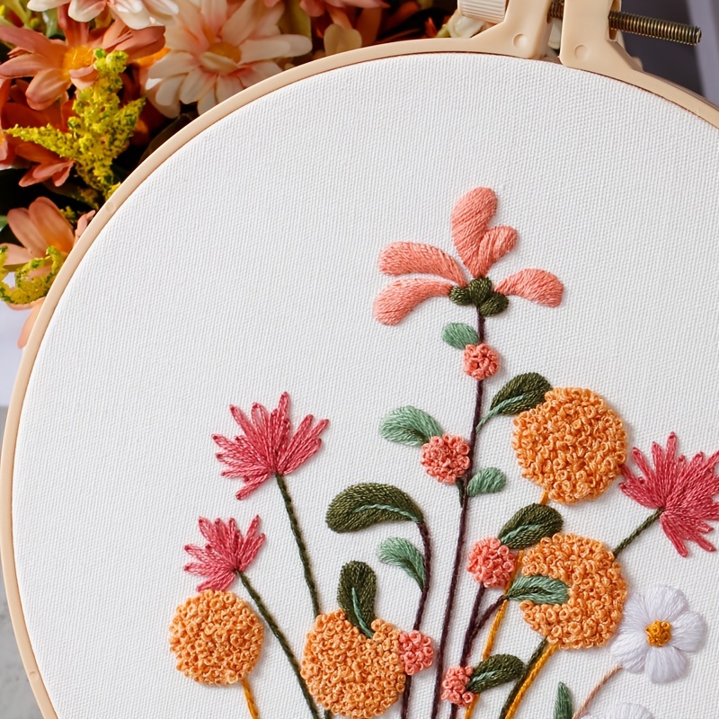Embroidery Kit Beginners Adults Cross Stitch Kits Flowers - Temu