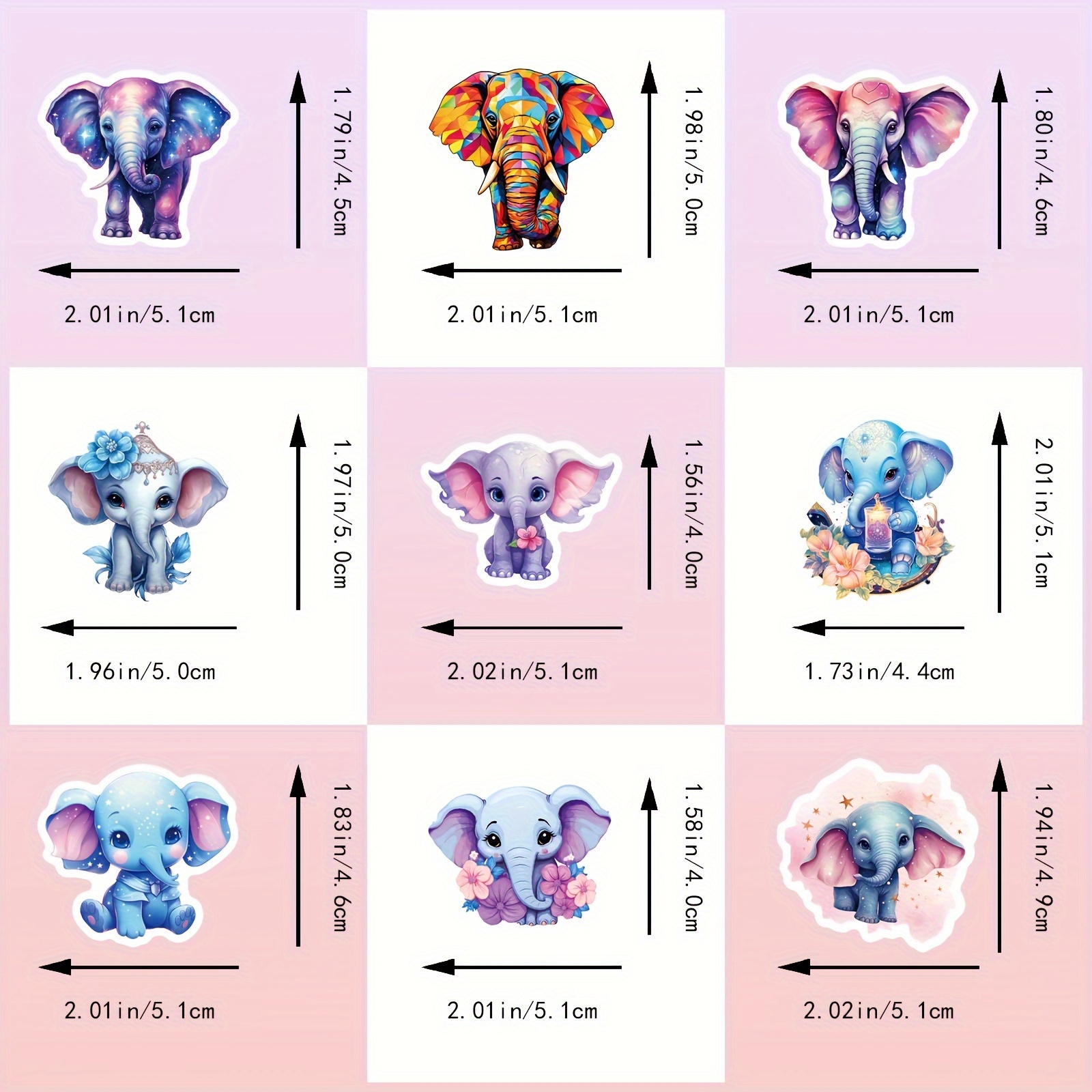 Cute Elephant Family Stickers Cartoon Elephant - Temu