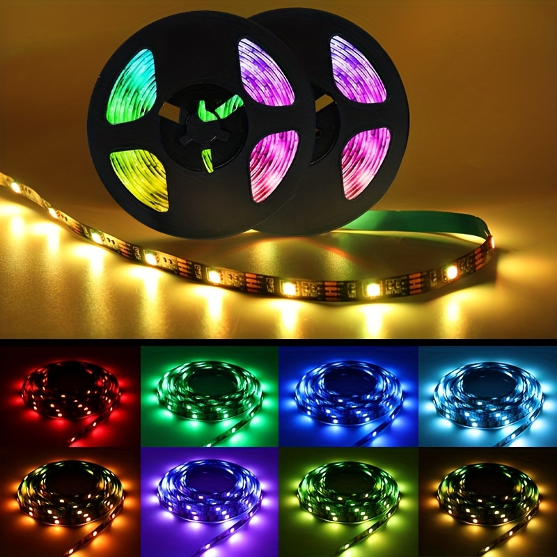 LE Tira de luces LED, decoraciones de Navidad, tiras inteligentes RGB WiFi  de 32.8 pies, cuerda de luz LED SMD 5050, control remoto y aplicación