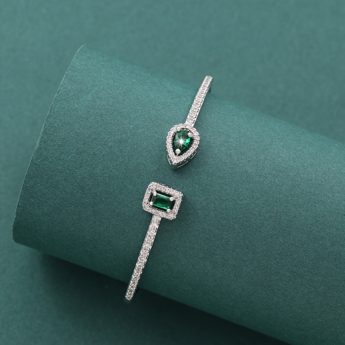 elegant cubic zirconia open cuff bracelet for   for   gifts   5