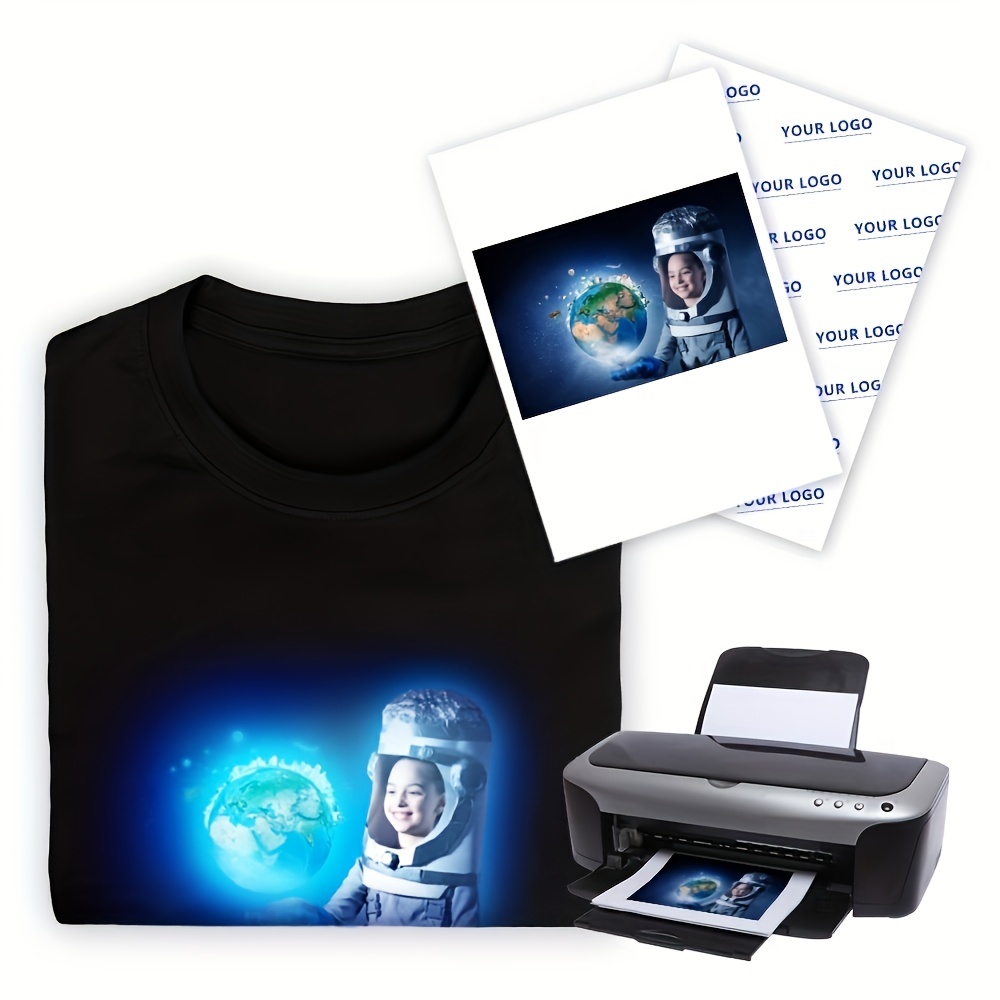 TYPOO Printable HTV Heat Transfer Vinyl for Inkjet Printers Iron-On Dark  T-shirt Fabric Transfer A4 Size, 10 Sheets