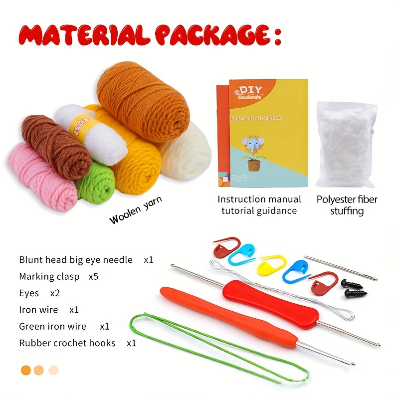 Crochet Material Package Hand made Diy Yarn Potted - Temu