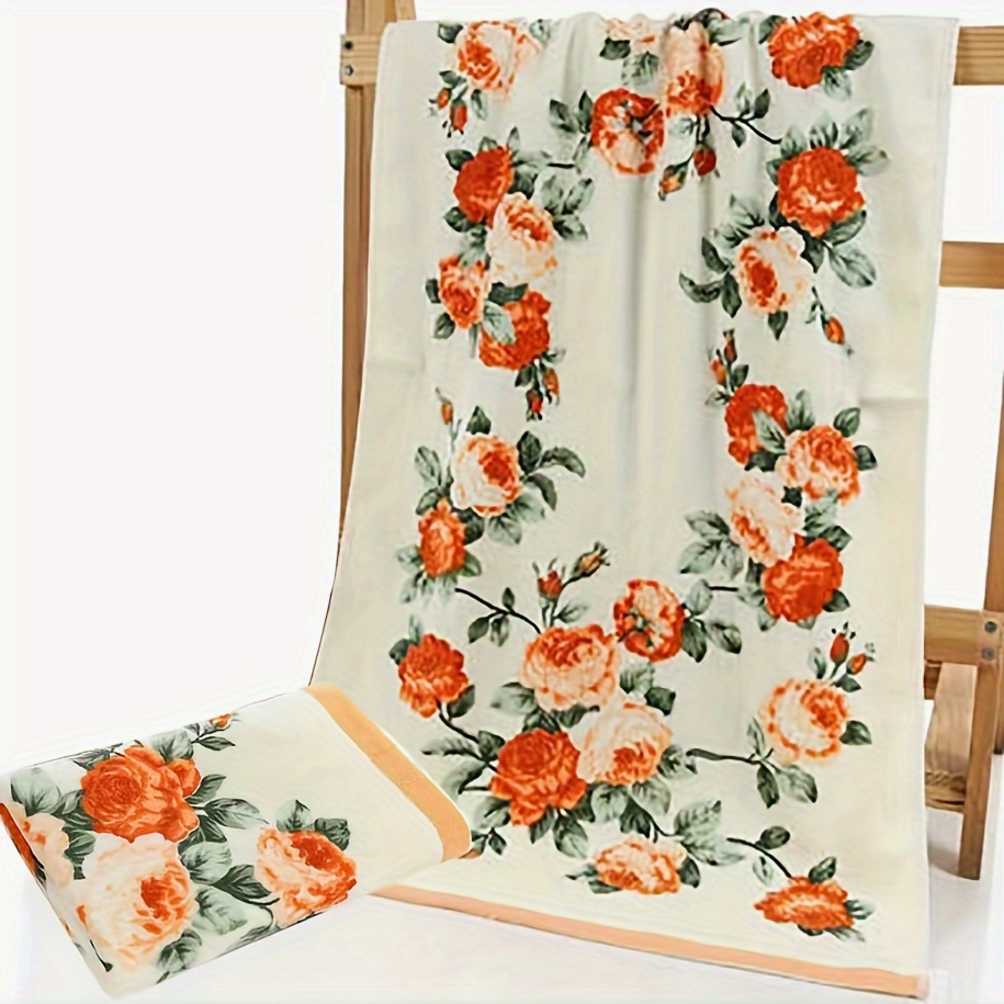 Flower Pattern Towel Set Soft Hand Towel Bath - Temu