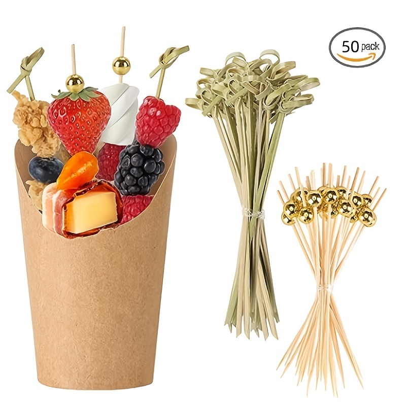 Charcuterie Display Kit - 20 Brown Kraft Paper Cones with Fancy Toothp –  ThePrettyPartyBoxx