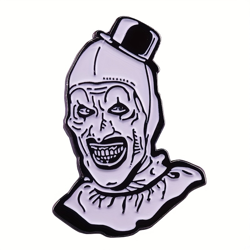 

1pc Horror Clown Metal Pin, Terrifying Nightmare Enamel Brooch Pins, Alloy Badge Jewelry Accessories Gifts
