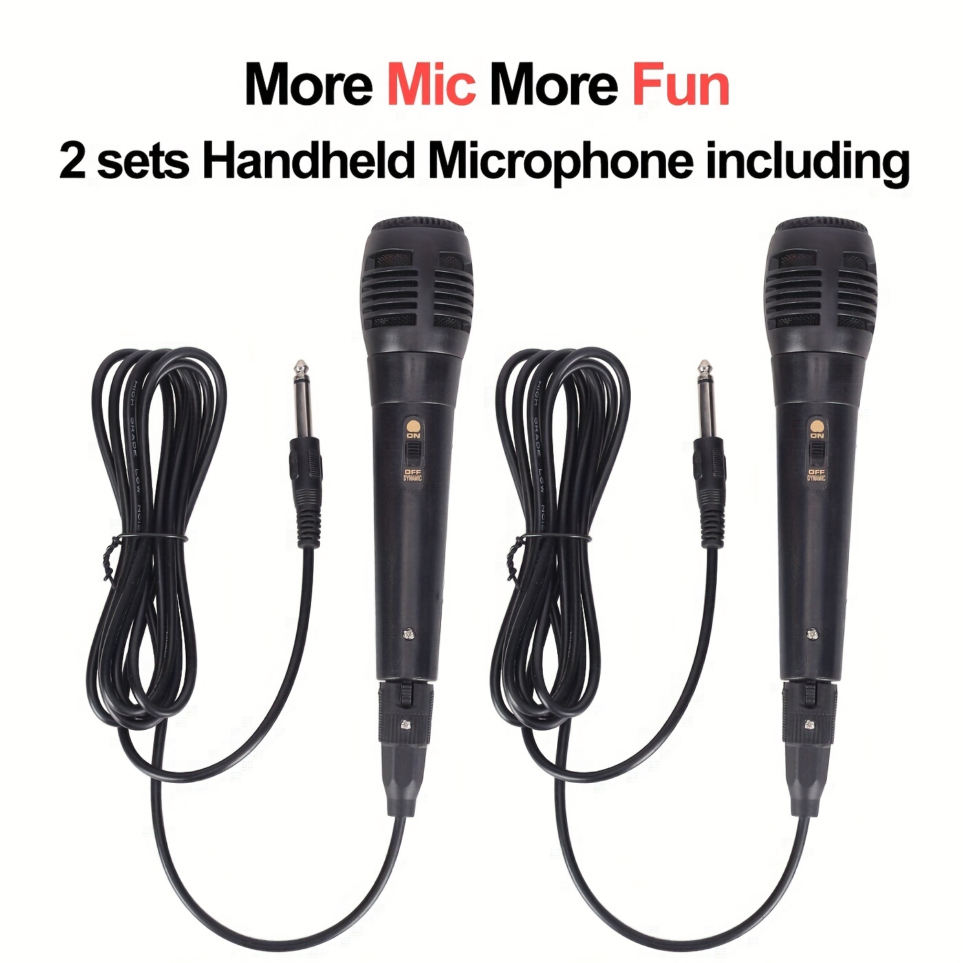 10Ft Wired Handheld Dynamic Microphone Professional 1/4 Mic for Karaoke  Speech