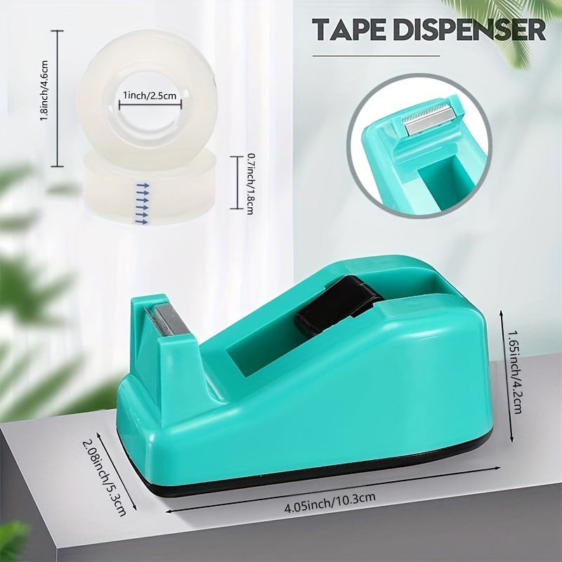 Tape Dispenser Desk with 12 Rolls Transparent Cute Small Tape Dispenser  Packing Refills Invisible Tape Desktop Tape Dispenser for Christmas Gift  Wrapping Office Home School Supplies Purple - Yahoo Shopping