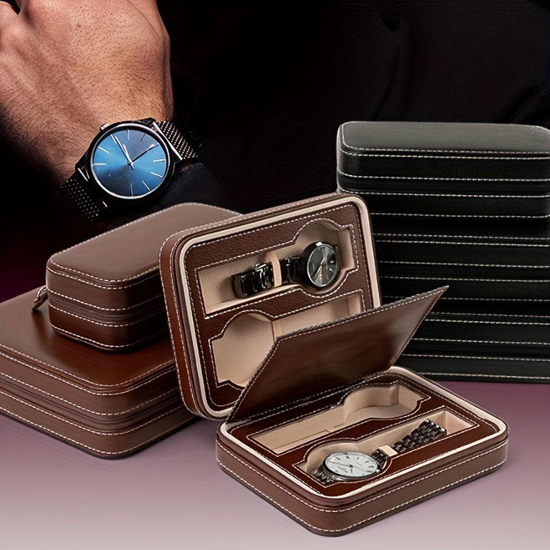 Organizador de caja de reloj de 10 ranuras/estuche de almacenamiento para  reloj de hombre se adapta a todos los relojes de pulsera y relojes