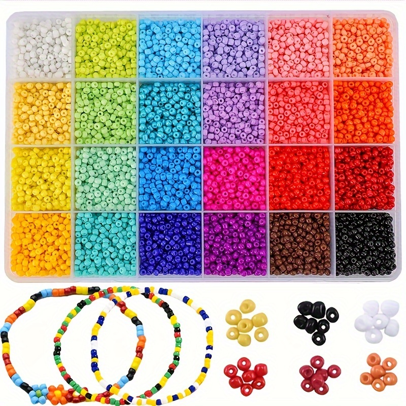

3800pcs Multi-colored Glass Rice-like Beads For Diy Bracelet Necklace Earrings Jewelry Making Accessories, Assorted Varieties
