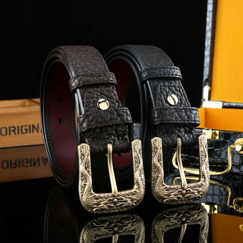 New Fashion Luxury Belt Cowskin Leather Automatic Buckle Belt Strap Mens  Designer Belts Eagle Punk Belts Men Belt for Jeans