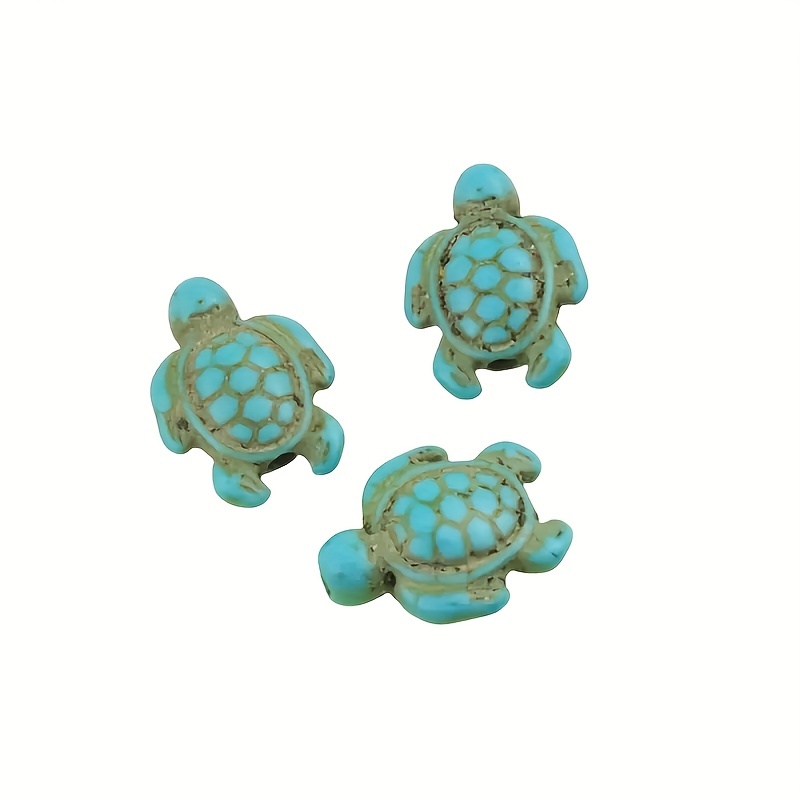 Turtle Beads: Turquoise Tortoise Charms Diy Jewelry Making - Temu