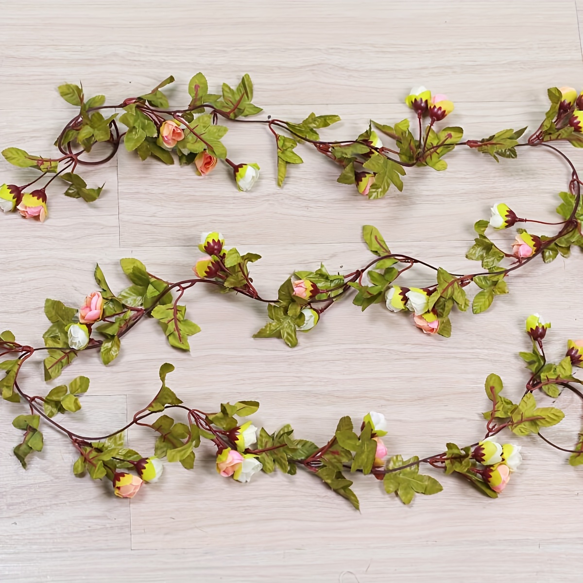 Image of 1pc 42 Autumn Colored Stars, Small Rose Vines, Simulated Wedding And Holiday Photography, Fake Flowers, Air Conditioning Ducts Obstructed, Living Room Ceiling Decoration, Vine Wrapped Plants