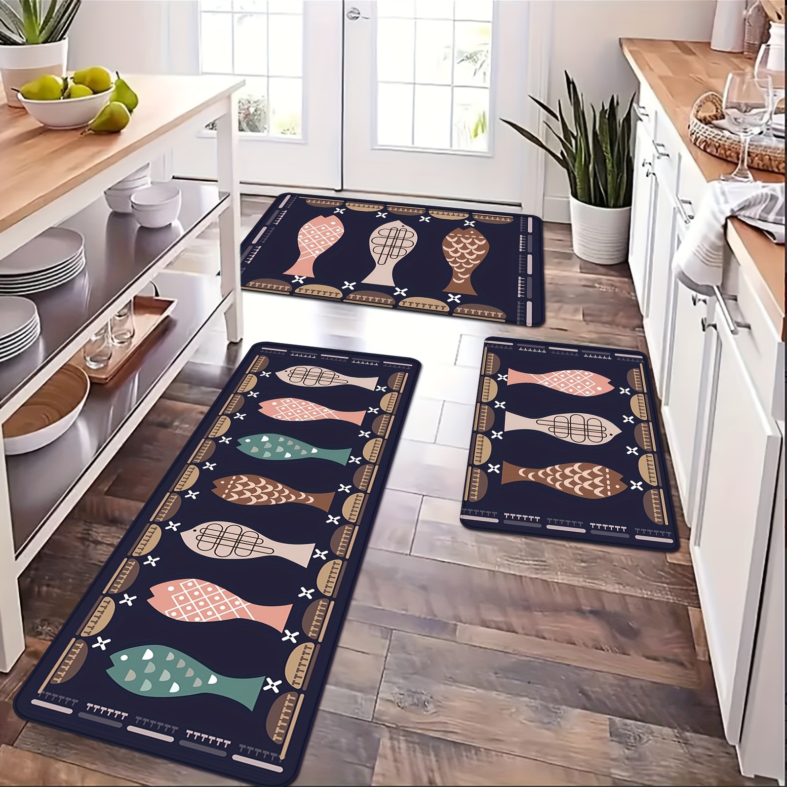 Kitchen Carpet With Small Fish Pattern Anti Slip - Temu