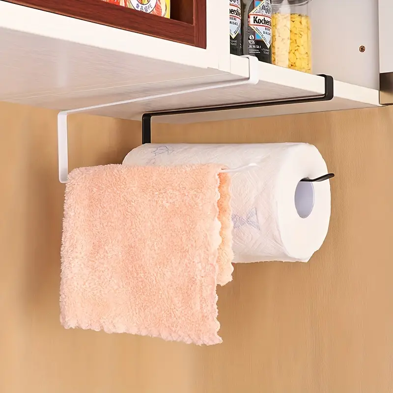 Paper Towel Holder Dispenser Under Cabinet, Paper Roll Holders, No Drilling,  For Kitchen Bathroom, Hanging Paper Towel Rack Hanger Over The Door - Temu
