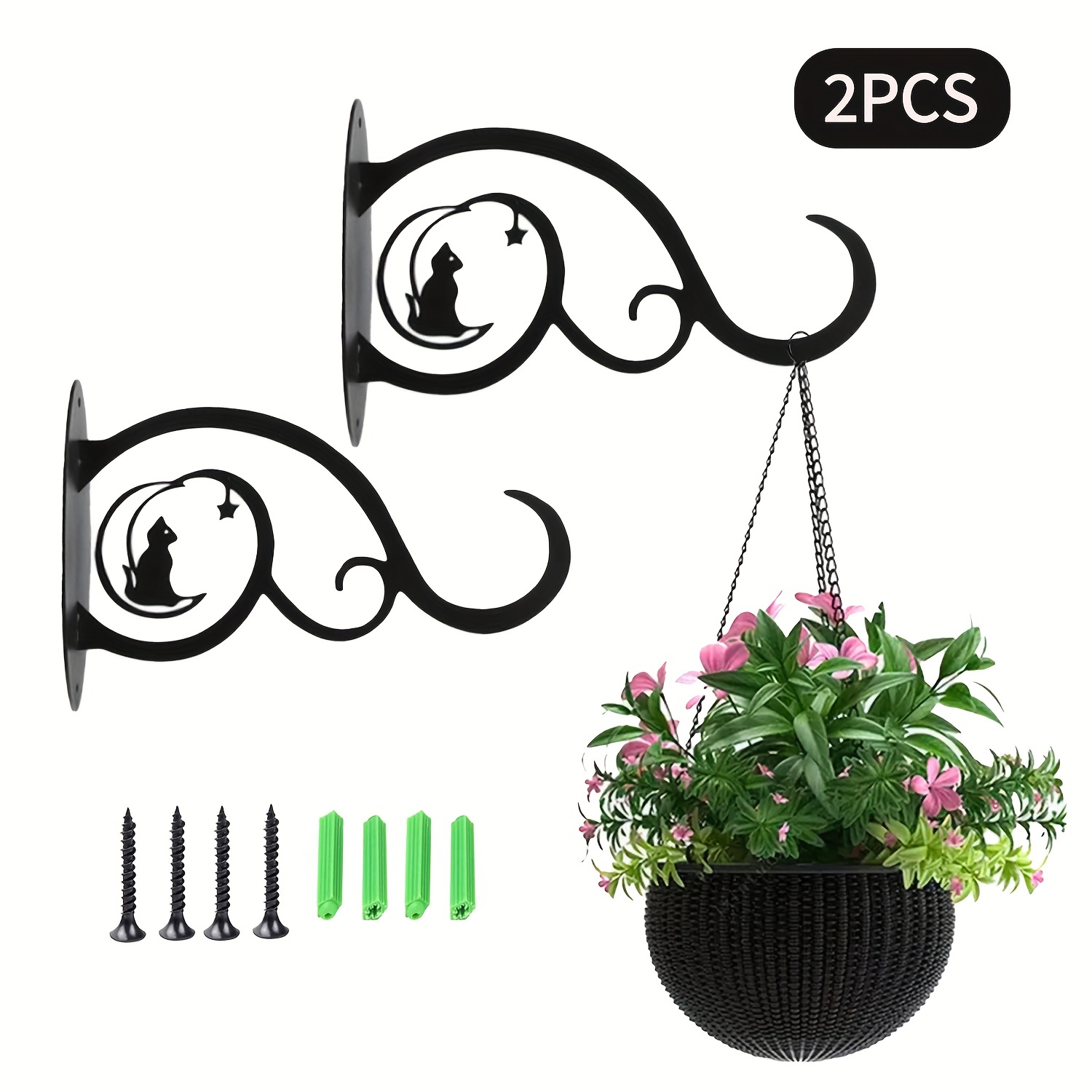 5 Inch Outdoor Decorative Iron Small Plant Lantern Hooks for Wall