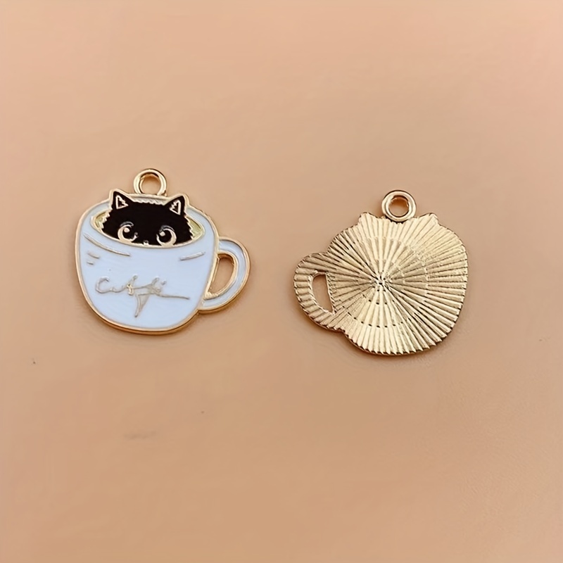  YYMSEN 12pcs Animal Cat Head Charm Metal Mini Enamel Pet Charm  Pendant DIY Bracelet Necklace Earrings Jewelry Craft Made（6 Color Cat Head）  : Pet Supplies