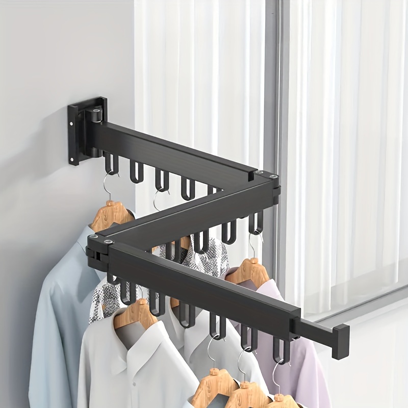 UNNS Tendedero plegable plegable de aleación de aluminio, estante de secado  de piso plegable con ruedas ocultas, adecuado para secar ropa de balcón