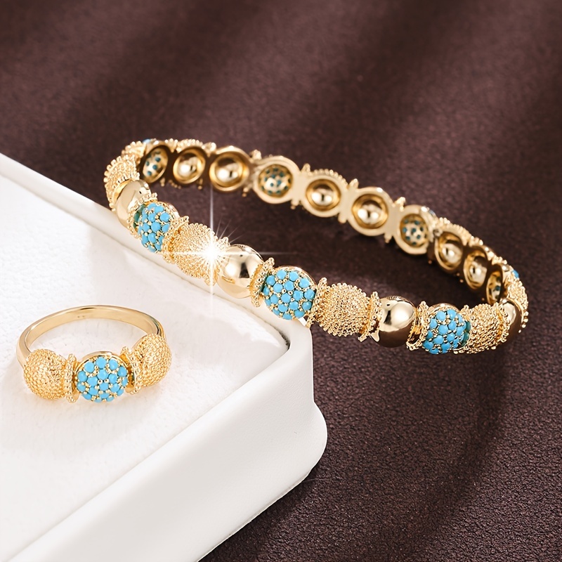 Geometric Semicircular Bracelet & Ring Set
